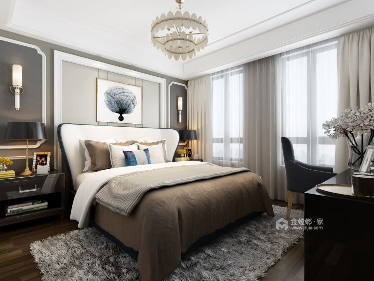 116平赛纳丽城简欧风格-时光缱绻-卧室效果图及设计说明