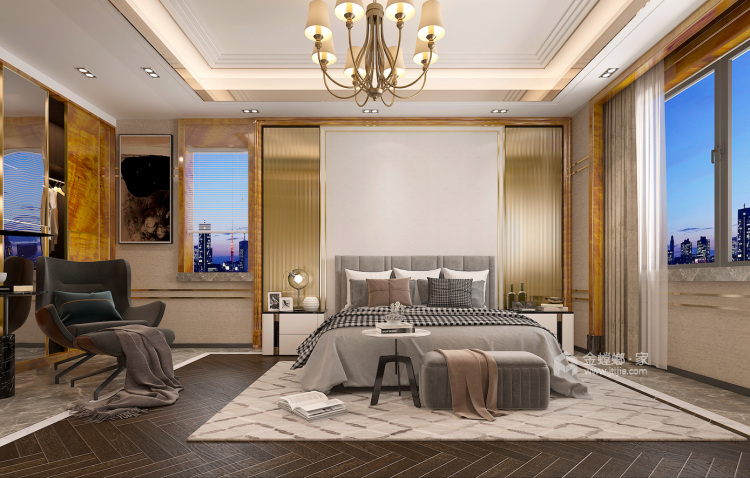 680平公园大道和院现代风格-港式现代·独白-卧室效果图及设计说明