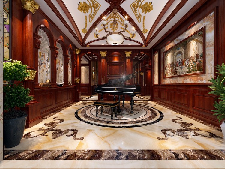 366平美式风格-拉菲的家·品味雕刻在岁月里的美式经典-餐厅效果图及设计说明