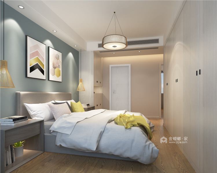 110平石湖湾现代风格-卧室效果图及设计说明