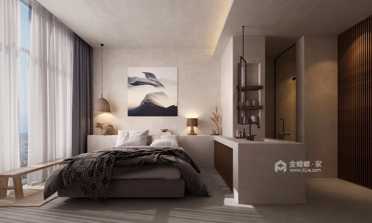 900平民宿现代风格-度假、经营都惊艳-卧室效果图及设计说明