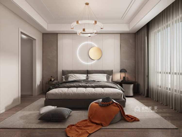 140平金域蓝湾名门现代风格-卧室效果图及设计说明
