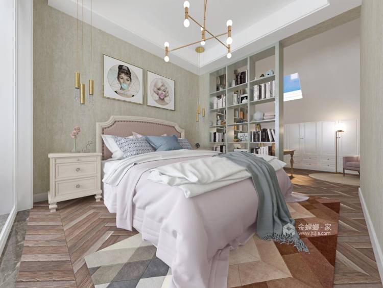 151平银城聚福园美式风格-卧室效果图及设计说明