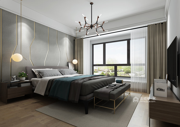 142平狮山原著现代风格-轻奢演绎舒适生活-卧室效果图及设计说明