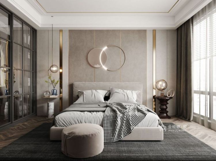 113平翡翠五期现代风格-卧室效果图及设计说明