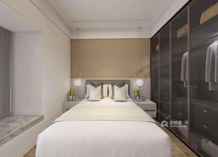 100平华发广场现代风格-极简轻奢，品质生活，年轻人梦想的舒适家-卧室效果图及设计说明