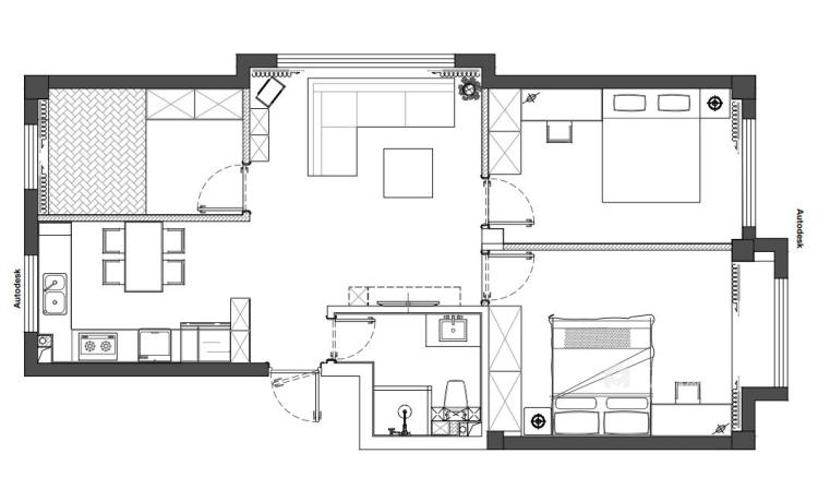 98平逸品香山现代风格-我家90平三居室，美翻了！-平面设计图及设计说明