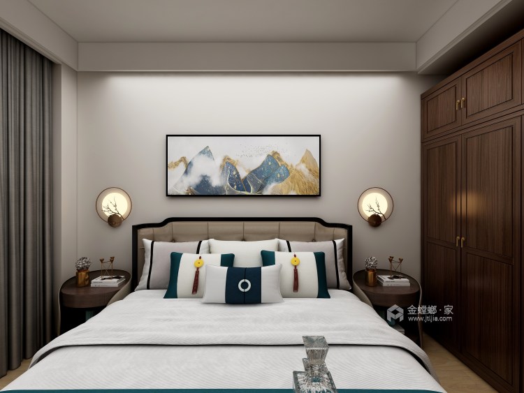 145平白塘景苑新中式风格-卧室效果图及设计说明
