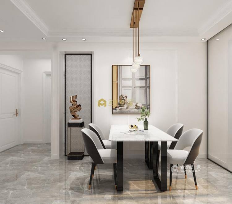 88平亚泰华府现代风格-迎接新生的小屋-餐厅效果图及设计说明