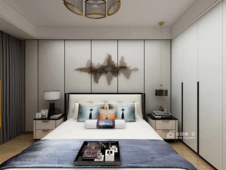 145平白塘景苑新中式风格-卧室效果图及设计说明