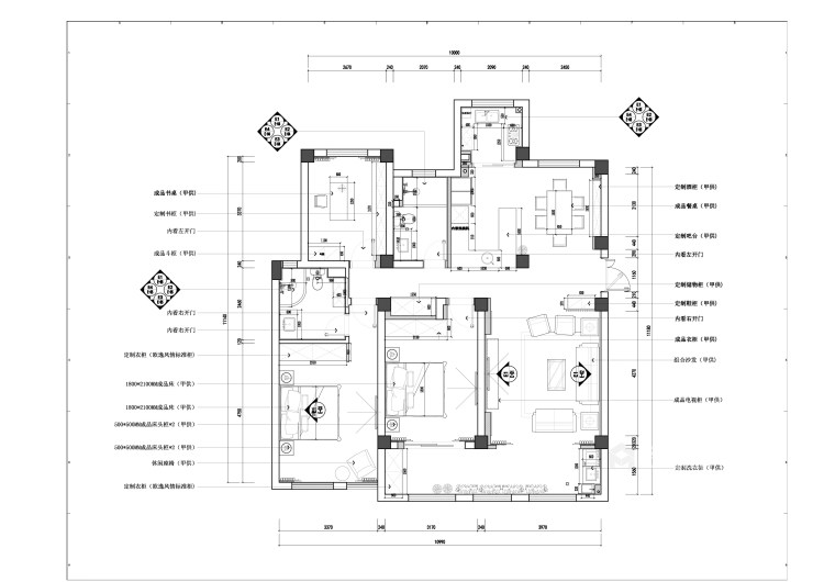 145平白塘景苑新中式风格-平面设计图及设计说明
