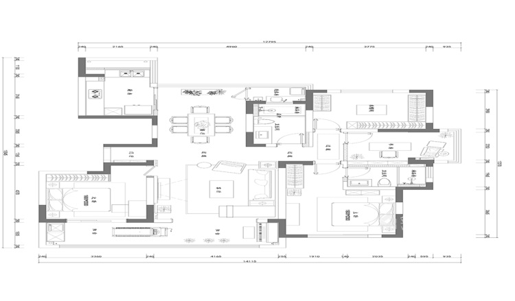 160平万濠世家新中式风格-书香、生活-平面设计图及设计说明
