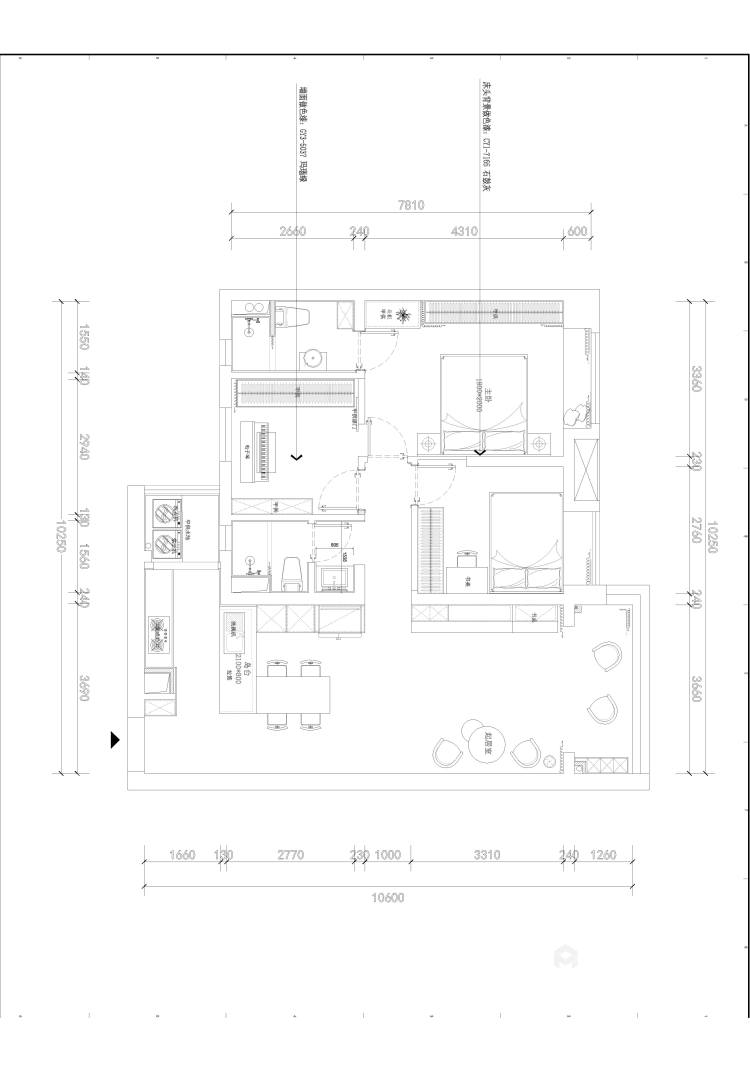 93平碧桂园简美风格-平面设计图及设计说明