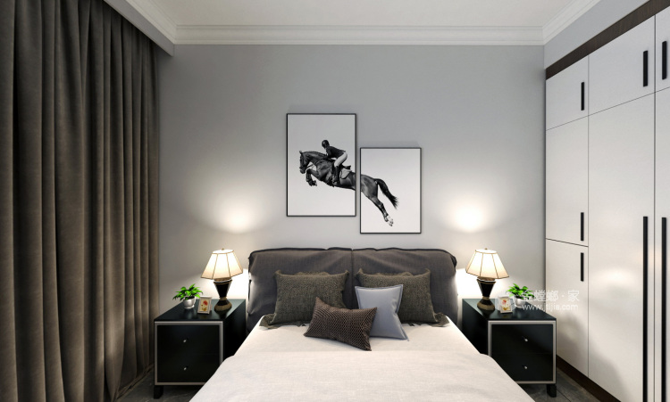 160平新盾嘉苑现代风格-魅-卧室效果图及设计说明
