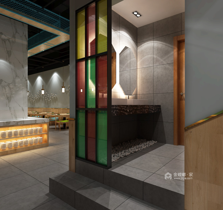 800平金桂大厦现代风格-西雅图餐厅-餐厅效果图及设计说明