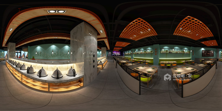 800平金桂大厦现代风格-西雅图餐厅-空间效果图