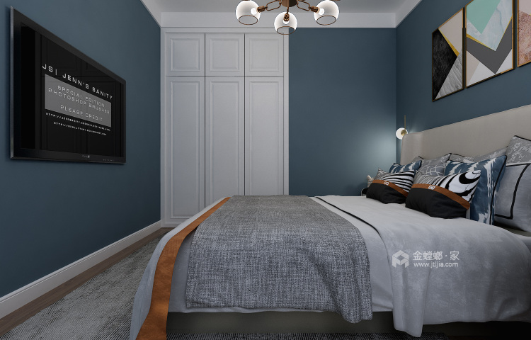 双子座经典现代案例-卧室效果图及设计说明