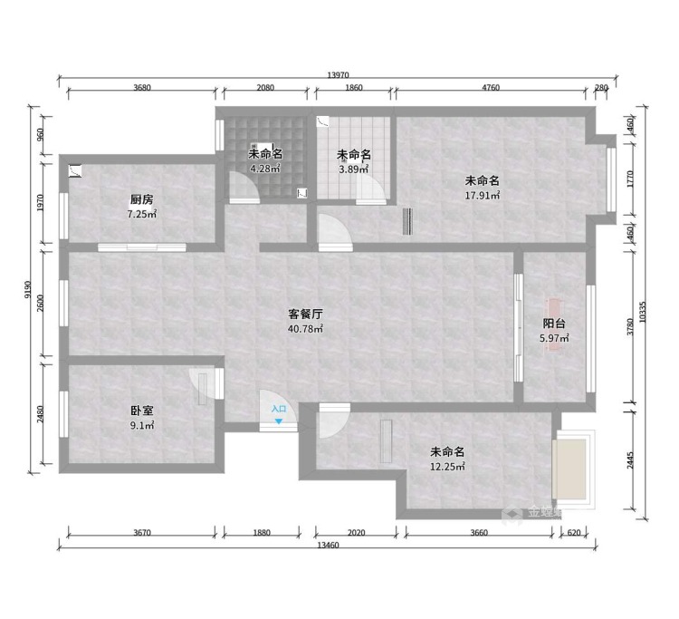 139平东港城日式风格-业主需求&原始结构图