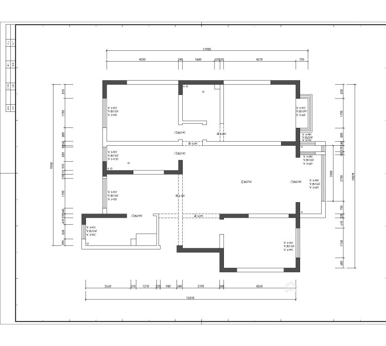 150平绿茵家园新中式风格-业主需求&原始结构图