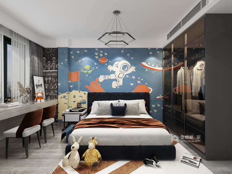 260平伟浩御景新中式风格-极简意味的四口之家-卧室效果图及设计说明
