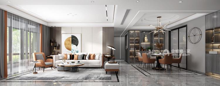 139平华润现代风格-高品质的享受-客厅效果图及设计说明