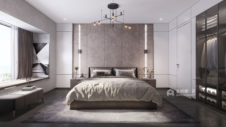 225平碧桂园现代风格-蓝舞，感受色彩的悦动-卧室效果图及设计说明