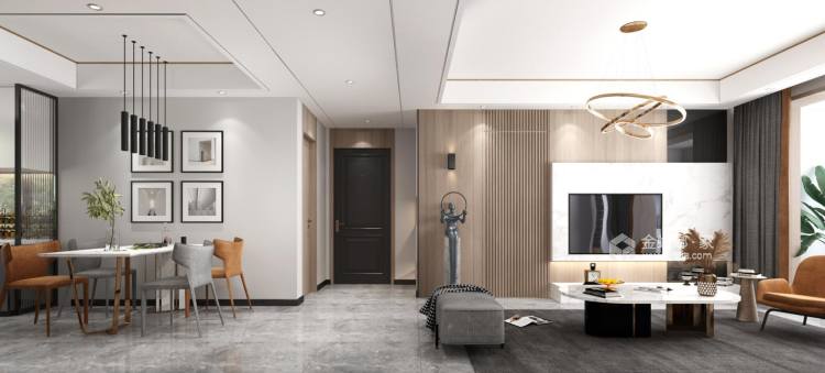 124平未来城悦都现代风格-客厅效果图及设计说明