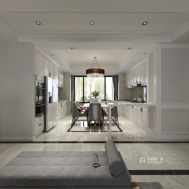 163平勒泰家园简欧风格-餐厅效果图及设计说明
