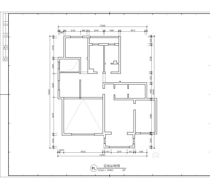 340平奥体花园现代风格-经典案例-业主需求&原始结构图