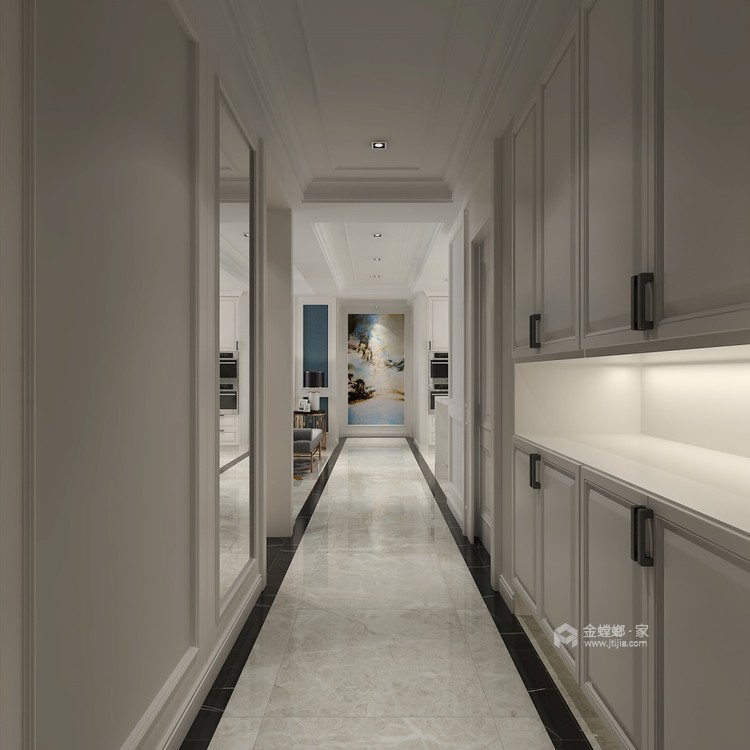 163平勒泰家园简欧风格-客厅效果图及设计说明