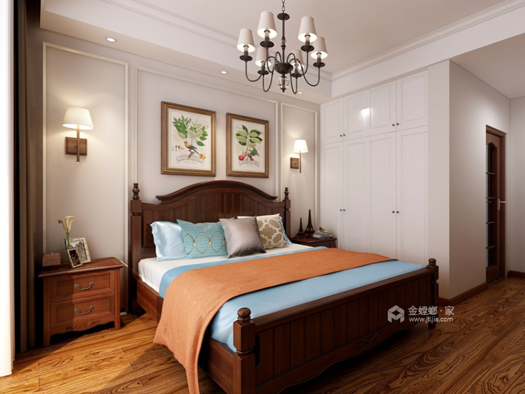 121平雍锦里简美风格-美式美家，现代而惬意的生活-卧室效果图及设计说明