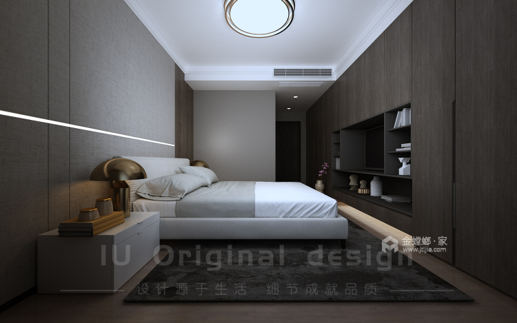 138平君瑞城府邸现代风格-轻奢格调-卧室效果图及设计说明