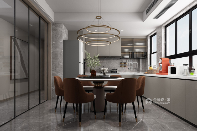 127平锦麟九里现代风格-跃层的纯粹的设计格调-餐厅效果图及设计说明