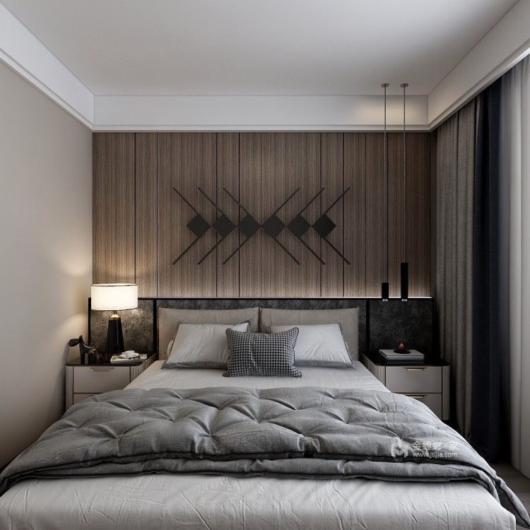 175平狮山名门现代风格-一眼就爱了-卧室效果图及设计说明