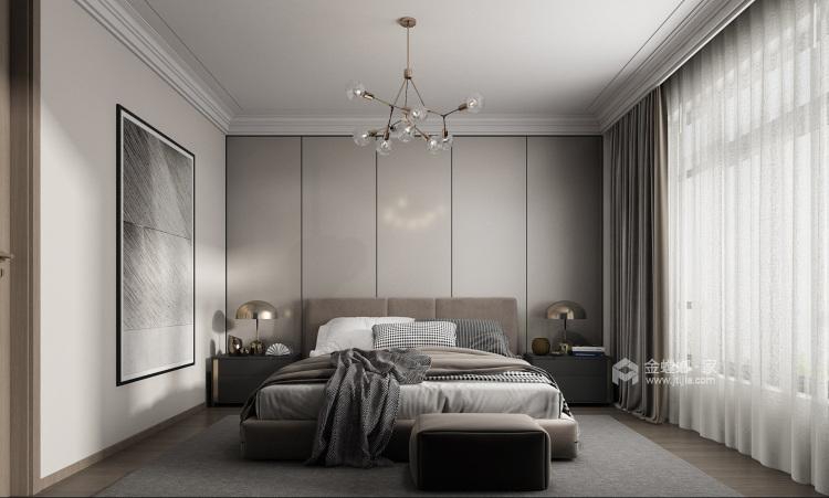 127平锦麟九里现代风格-跃层的纯粹的设计格调-卧室效果图及设计说明