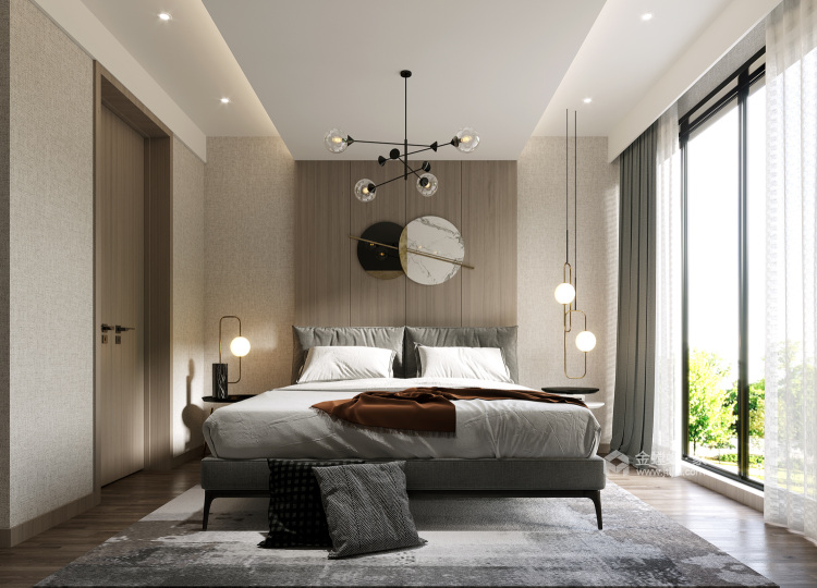 300平水月周庄高奢现代设计-演绎优雅生活范本-卧室效果图及设计说明