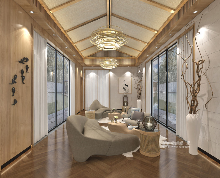 400平金桂大厦古典风-优雅是永不褪色的美-客厅效果图及设计说明