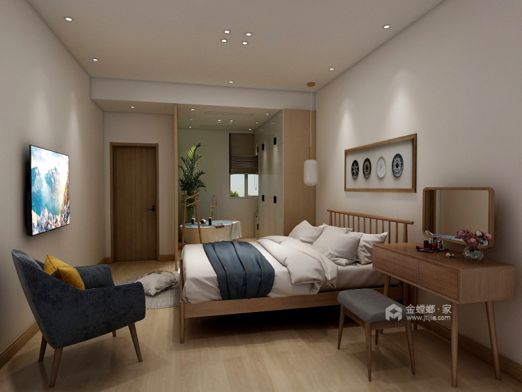 120平绿地梵顿公馆现代风格-卧室效果图及设计说明