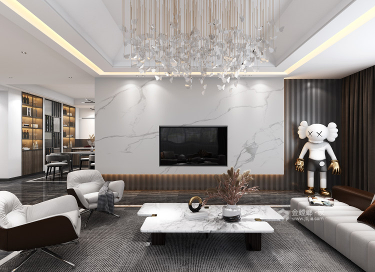 288平利兹堡现代风格-极简-暮色朦胧-客厅效果图及设计说明