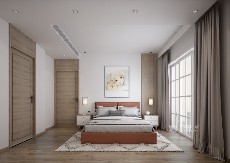 299平石湖天玺现代风格-理想家-卧室效果图及设计说明