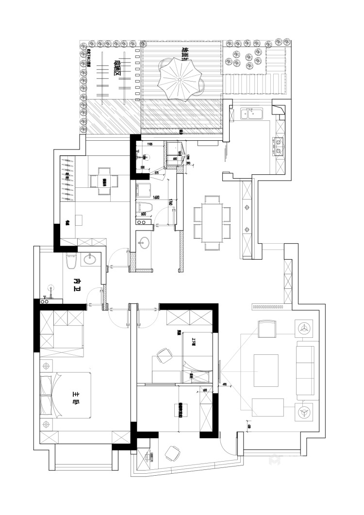 120平阳光城市花园现代风格-婚房-业主需求&原始结构图