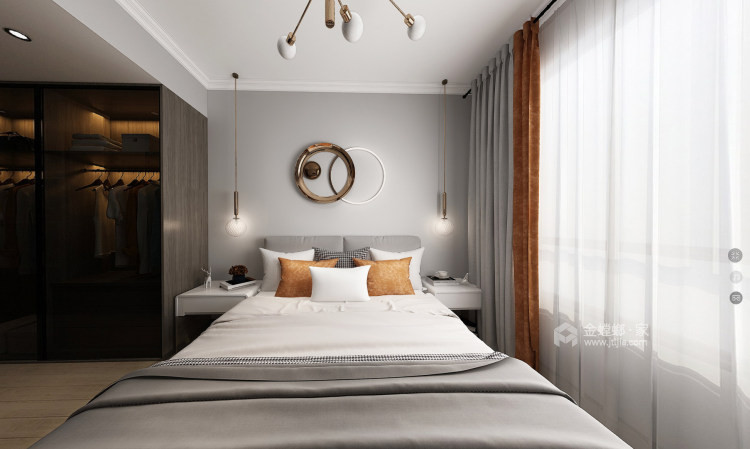 117平利兹堡现代风格-黑白格调-卧室效果图及设计说明