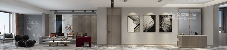 240平天玺台现代风格-轻奢案例-客厅效果图及设计说明