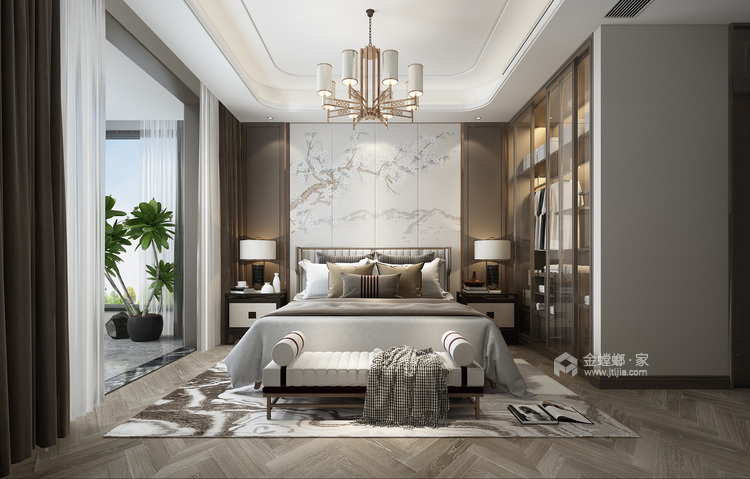 152平一城江山新中式风格-卧室效果图及设计说明