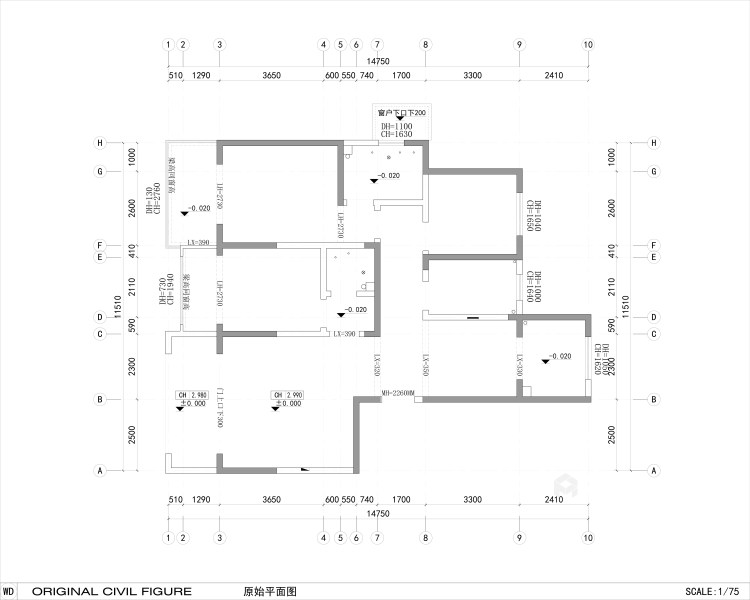 152平一城江山新中式风格-业主需求&原始结构图