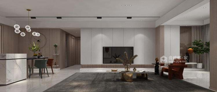 185平领秀崎居现代风格-轻奢案例-客厅效果图及设计说明