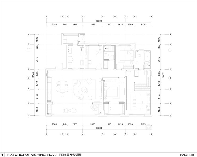 190平龙湖香醍澜湾现代风格-平面设计图及设计说明