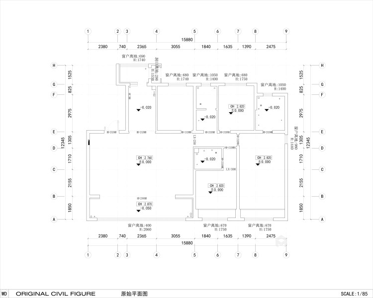 190平龙湖香醍澜湾现代风格-业主需求&原始结构图