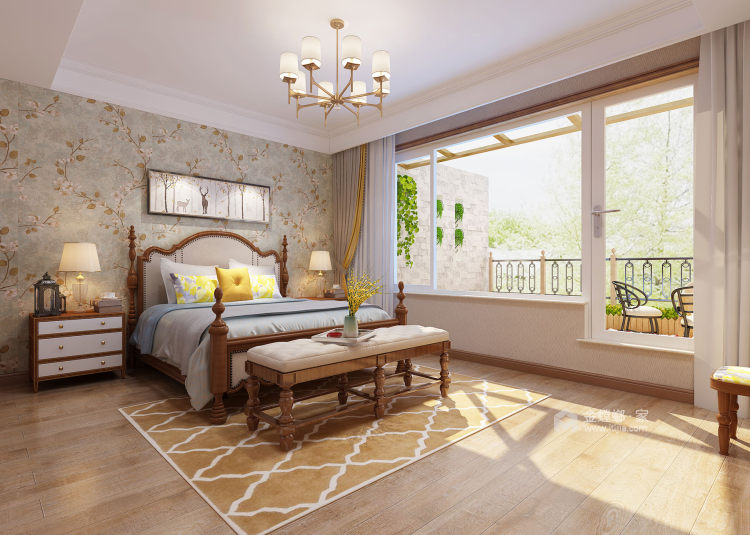 260平齐龙世纪花园美式风格-卧室效果图及设计说明