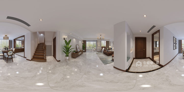 290平白金瀚宫美式风格-客厅效果图及设计说明